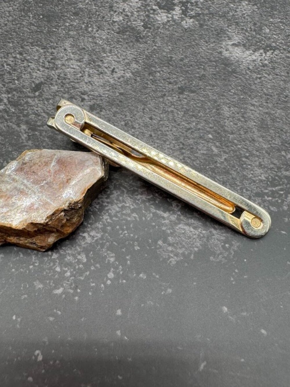 Vintage Swank Silver Tone Plain Sleek Tie Clip Bar Mid Century Mens